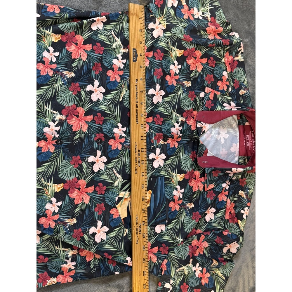 Biciclista Shirt Mens L Hawaiian Pin-Up‎ Floral Moonlight Swim Made in Italy - Picture 9 of 14